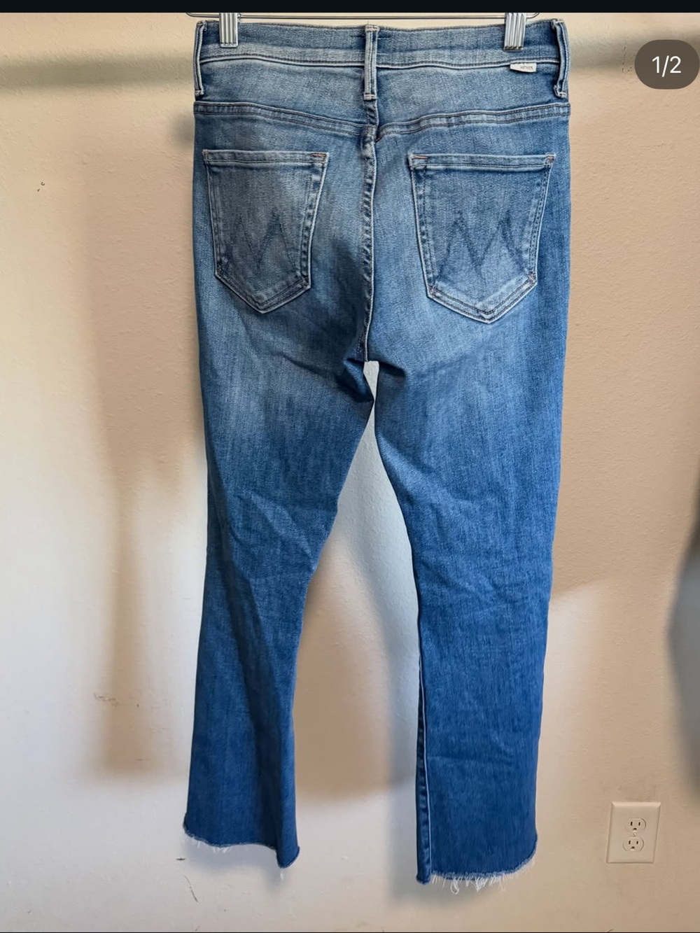 MOTHER Women’s Blue High-Rise Straight Jeans